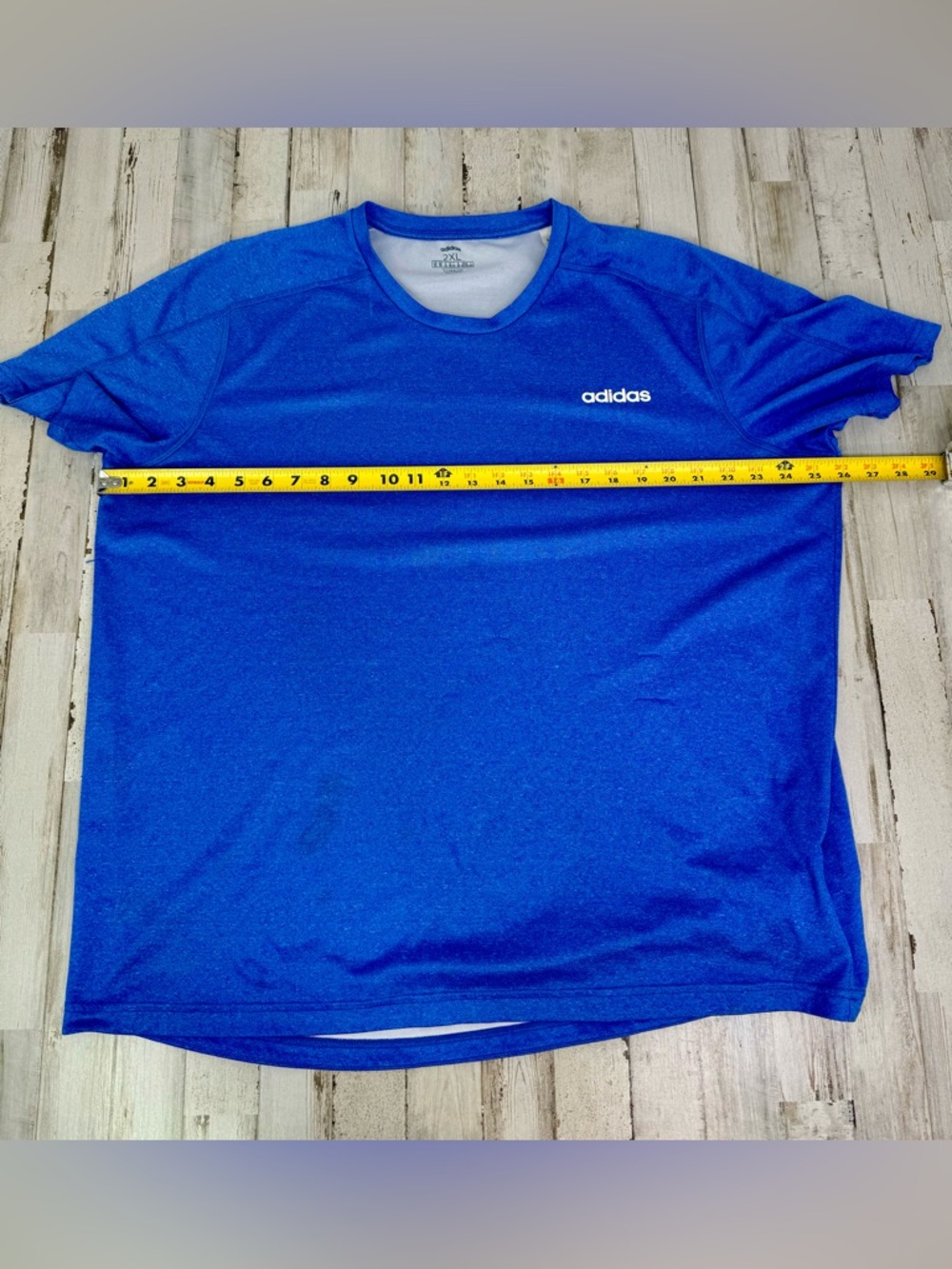 Adidas Tee Men's 2XL Blue Polyester Short Sleeve T-Shirt - Picture 6 of 10